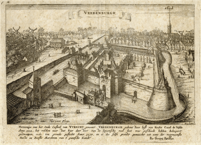 36818 Gezicht op het kasteel Vredenburg te Utrecht, uit het zuidoosten.